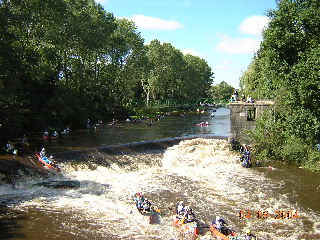 The first Weir- Straffan. Chicken run on river left.