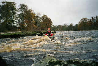 Starting Grade 3 at Haughton Castle, Barrasford. Sharp boulders to avoid.