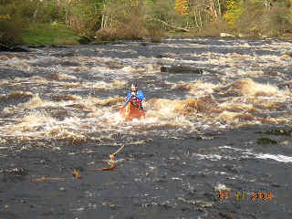Bottom of Warden's Gorge.Riding bouncy waves succesfully.
