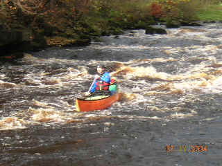 Bottom of Warden's Gorge.Riding bouncy waves succesfully.