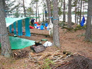 Another view of tarp camp. Plenty of wood to use.