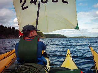 Why paddle when the wind is with you. Mirror spinaker.