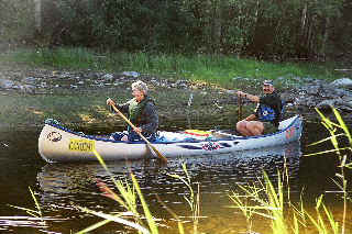 relaxed paddling.